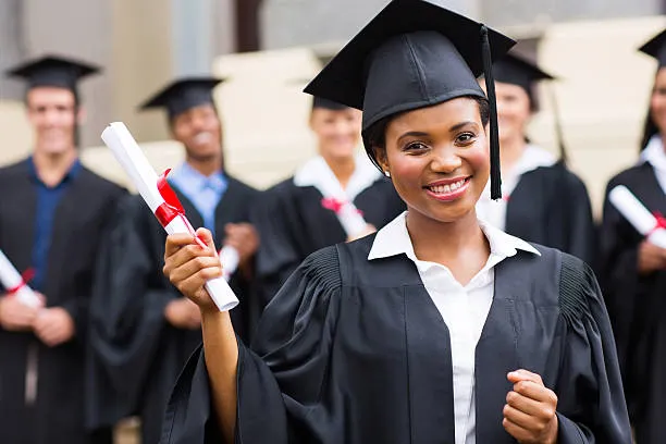 african american female graduate at ceremony